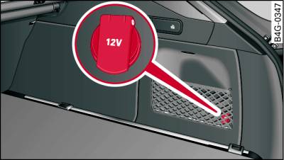 Luggage compartment side trim: Electrical socket